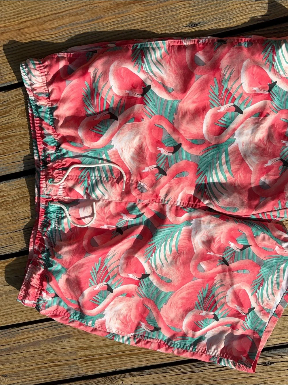 Old Navy Pink Flamingo Print swim Shorts large